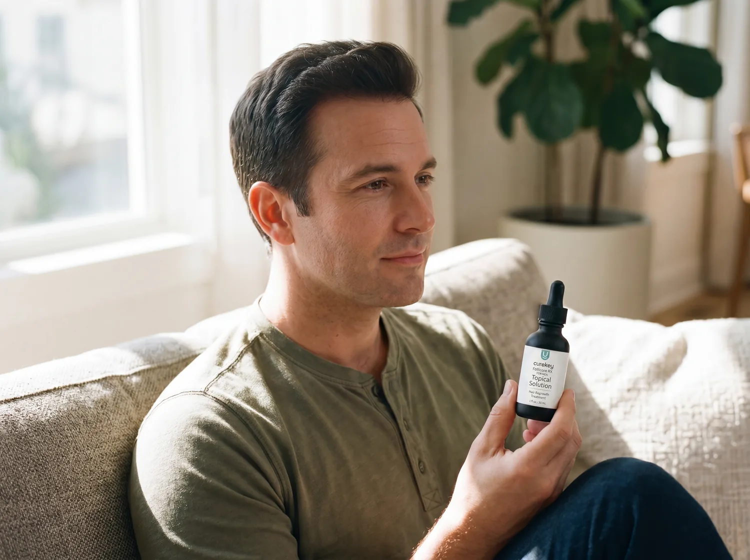 Patient on couch with a Curekey treatment product